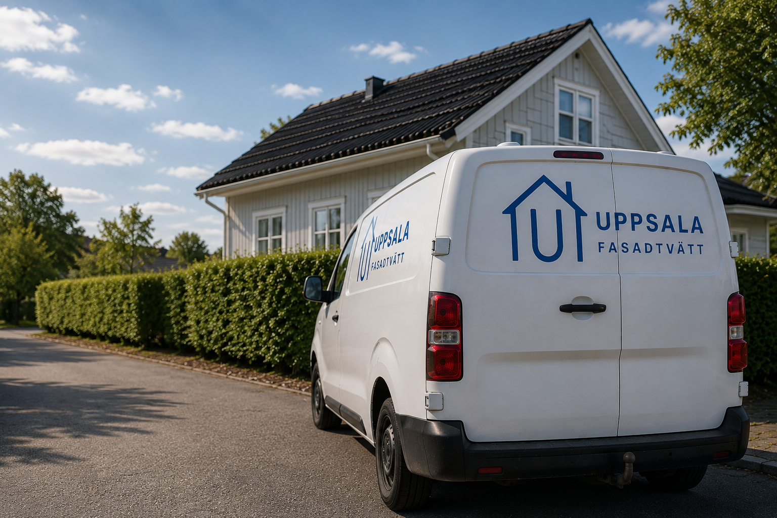 Uppsala Fasadtvätt AB – servicebil på väg till kund
